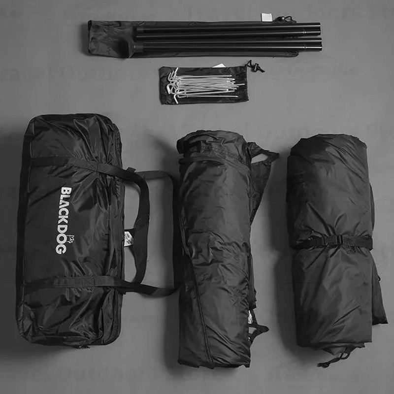 PEAKFORTRESS - Double Layer Pyramid Tent PU 3000mm for 3-5 People, Durable Outdoor Camping Tent with Sun Protection, Rustproof and Windproof Canopy